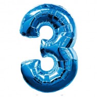 Воздушный шар цифра "3" синяя